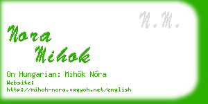 nora mihok business card
